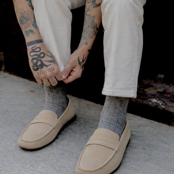 Rothy\'s The Driving Loafer In Beige Tan Men\'s Slip On Knit Shoes Size 9.5 main image 6